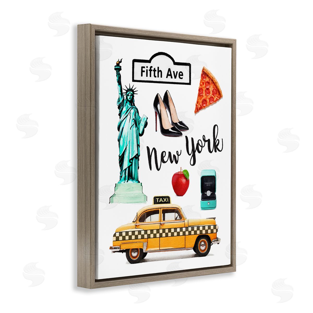 Amanda Greenwood New York Glam Travel Brown Floater Frame Canvas Artside_