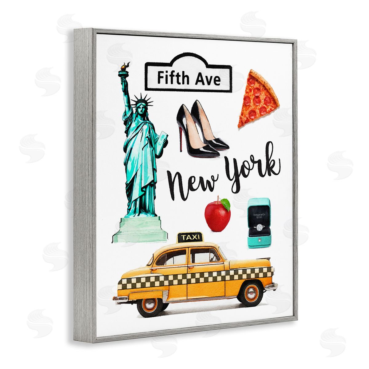 Amanda Greenwood New York Glam Travel Gray Framed Giclee Wall Artside_