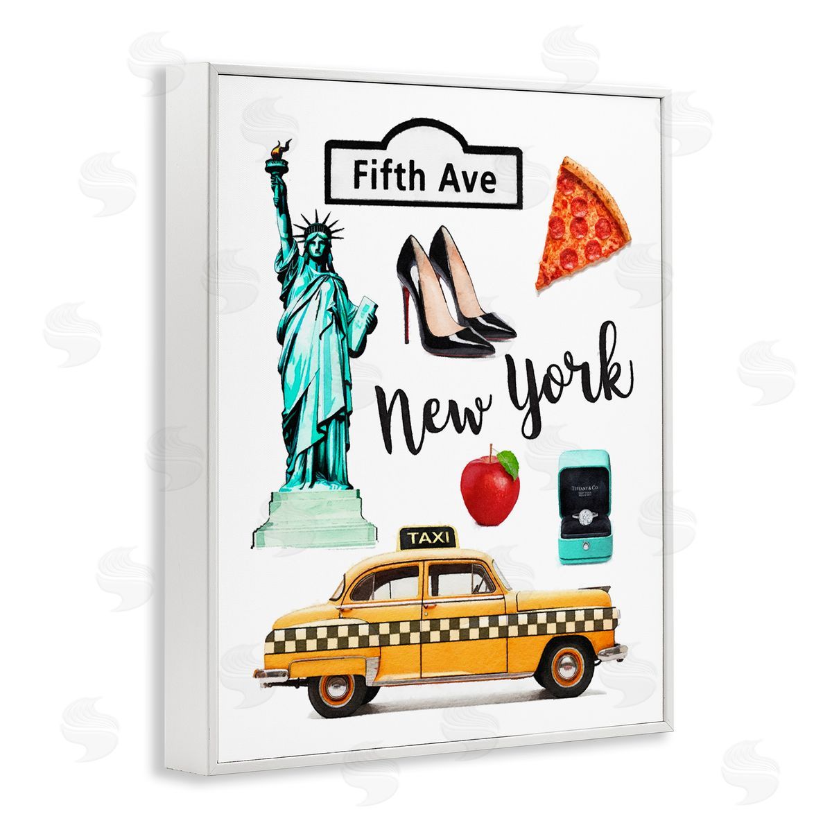 Amanda Greenwood New York Glam Travel White Framed Giclee Wall Artside_