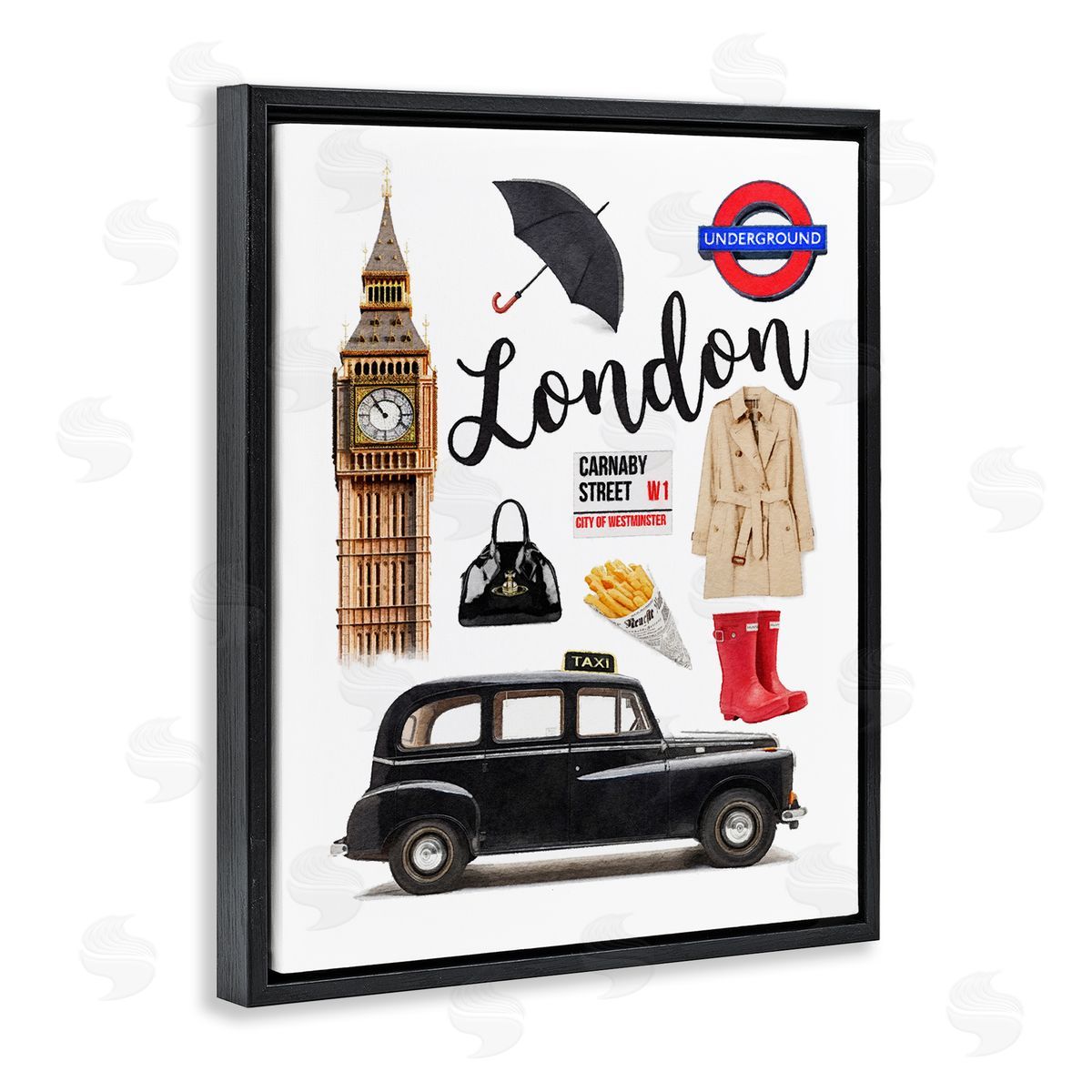 Amanda Greenwood London Glam Travel Black Floater Frame Canvas Artside_