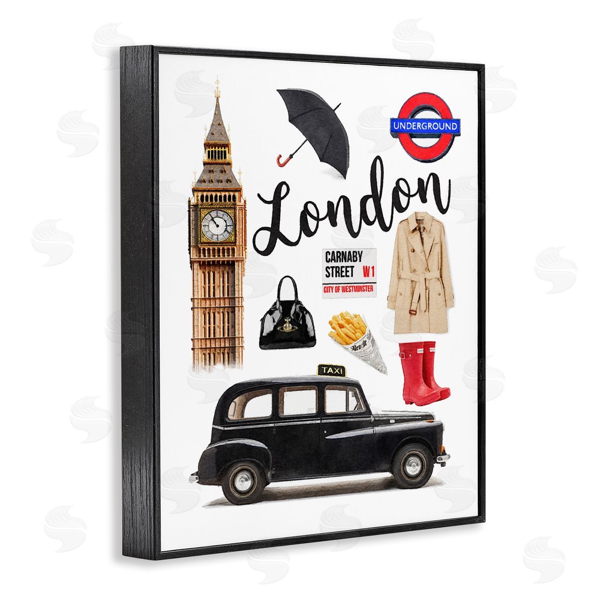 Amanda Greenwood London Glam Travel Black Framed Giclee Wall Artside_