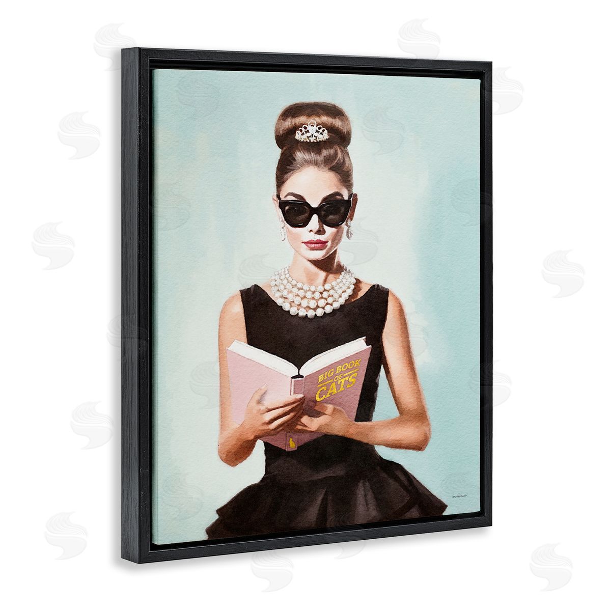 Amanda Greenwood Fashion Girl Reading Black Floater Frame Canvas Artside_