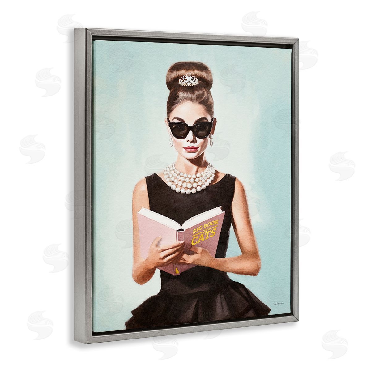 Amanda Greenwood Fashion Girl Reading Gray Floater Frame Canvas Artside_