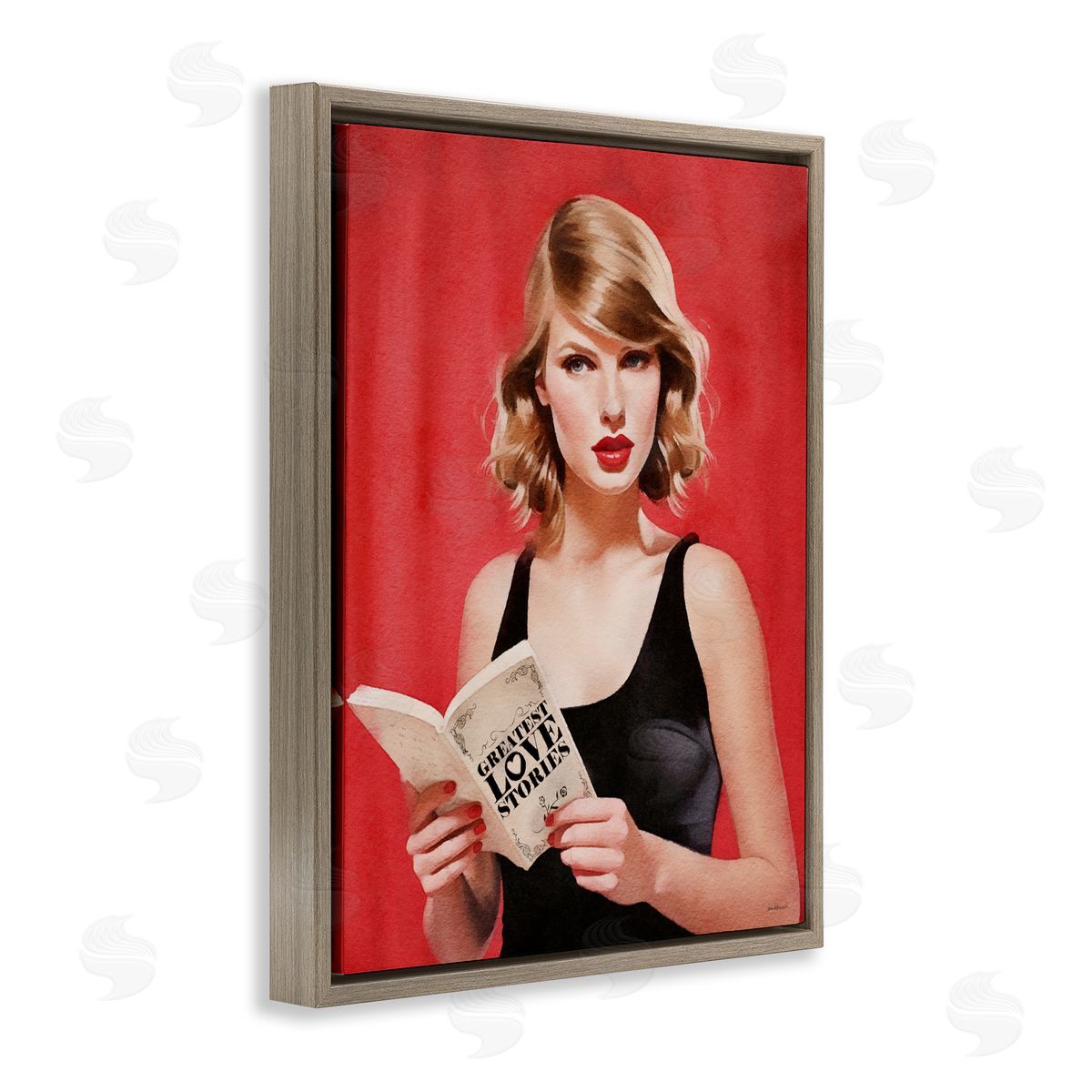 Amanda Greenwood Popstar Love Stories Brown Floater Frame Canvas Artside_