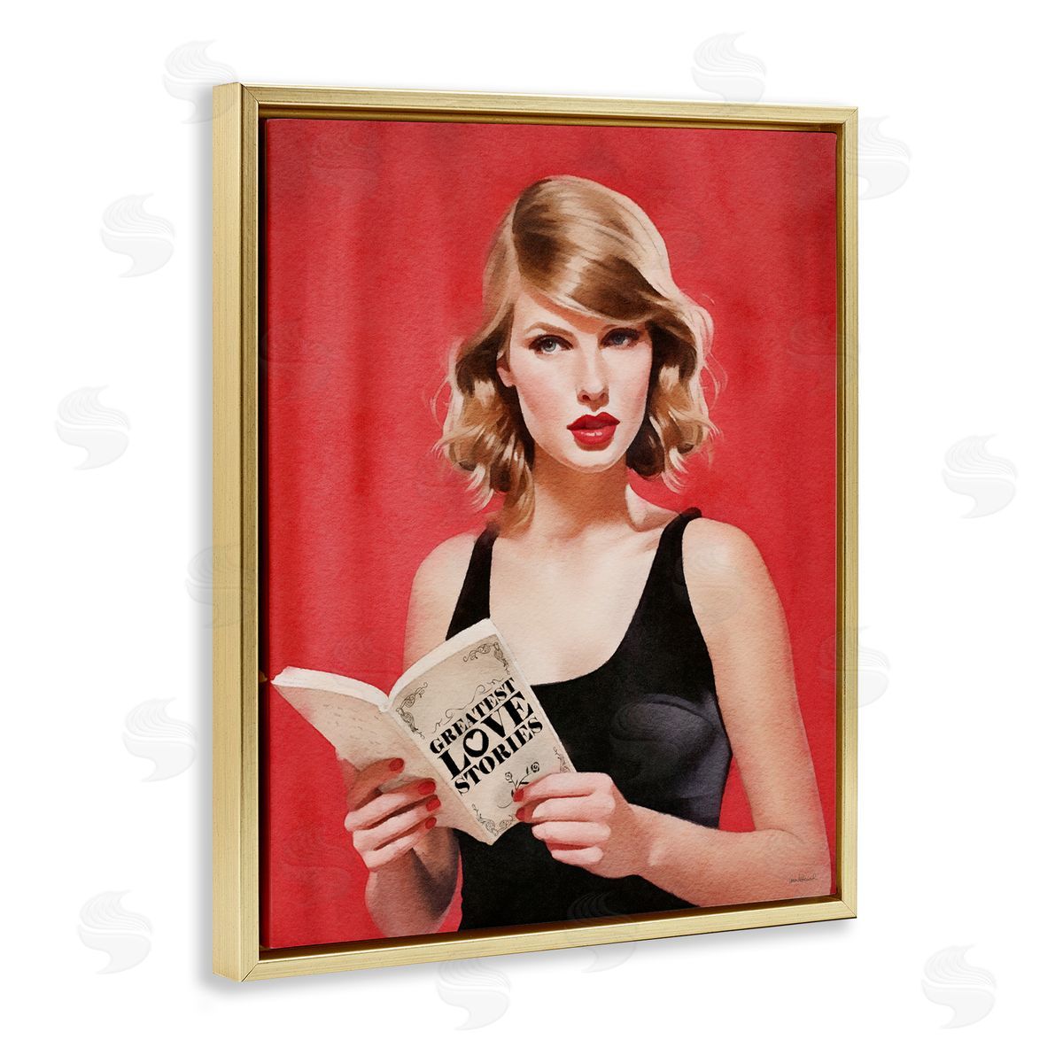 Amanda Greenwood Popstar Love Stories Gold Floater Frame Canvas Artside_