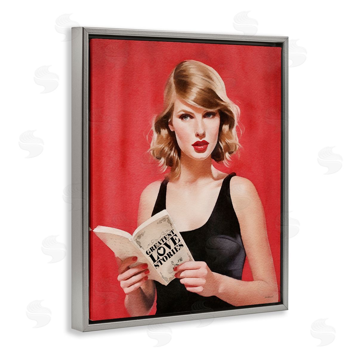 Amanda Greenwood Popstar Love Stories Gray Floater Frame Canvas Artside_