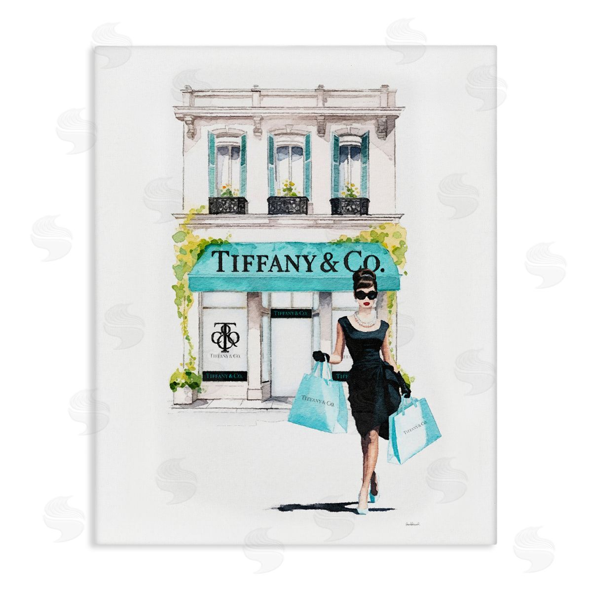 Amanda Greenwood Girl with Shopping Bags Canvas Wall Art