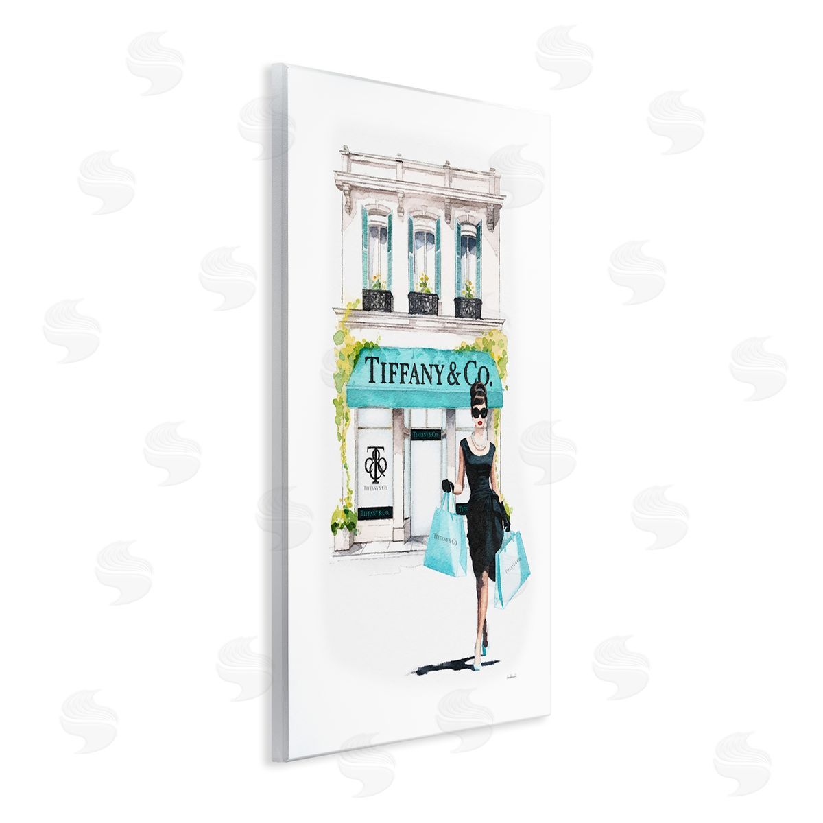 Amanda Greenwood Girl with Shopping Bags Wall Plaque Artside_