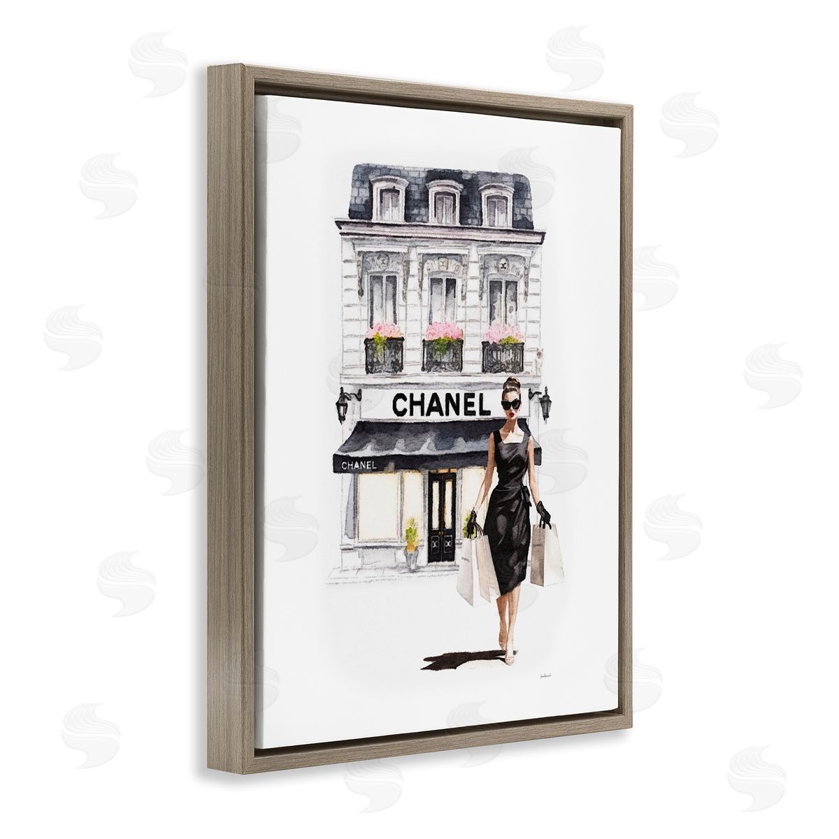 Amanda Greenwood Shopping Fashion Storefront Brown Floater Frame Canvas Artside_