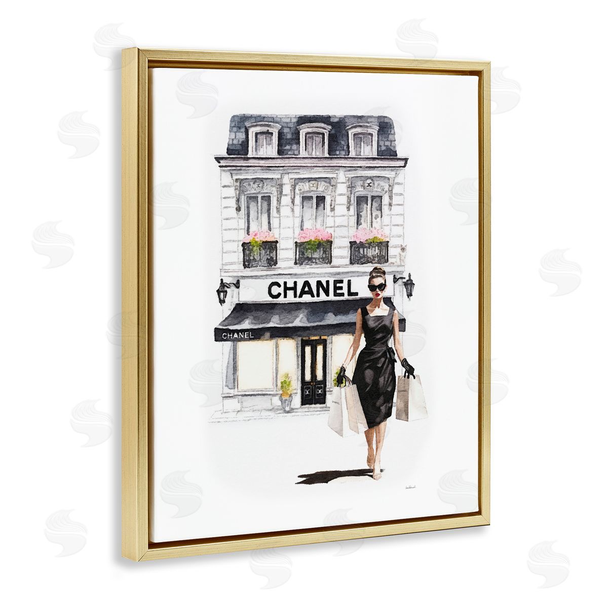 Amanda Greenwood Shopping Fashion Storefront Gold Floater Frame Canvas Artside_