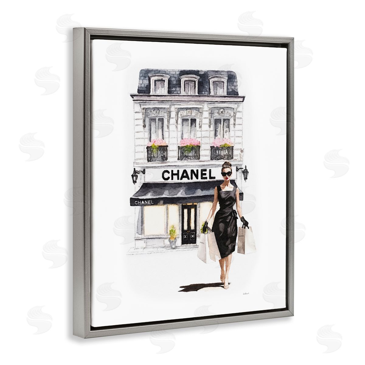 Amanda Greenwood Shopping Fashion Storefront Gray Floater Frame Canvas Artside_