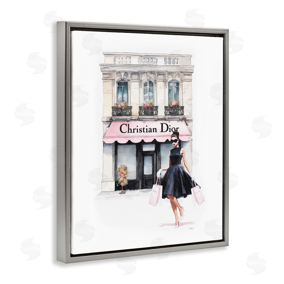 Amanda Greenwood Trendy Storefront Shopping Gray Floater Frame Canvas Artside_