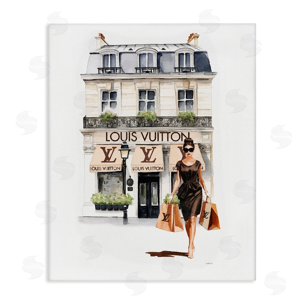 Amanda Greenwood Fashion Girl Shopping Canvas Wall Art
