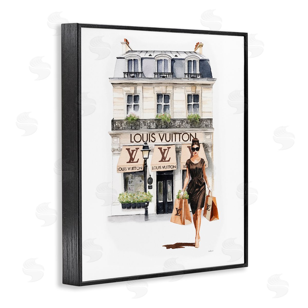 Amanda Greenwood Fashion Girl Shopping Black Framed Giclee Wall Artside_