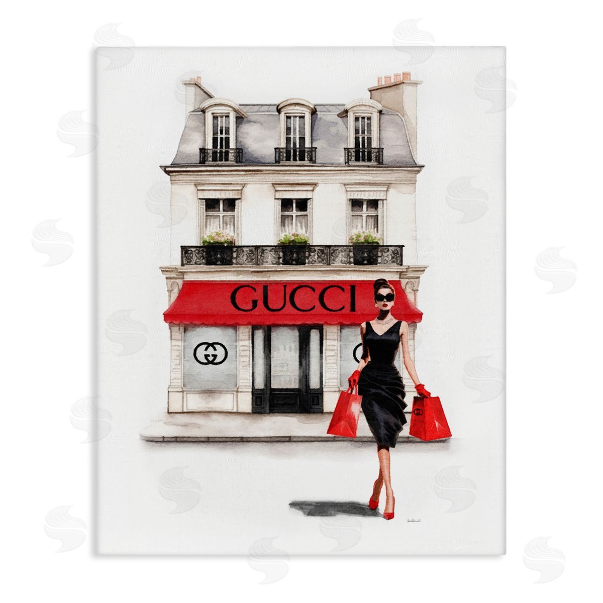 Amanda Greenwood Trendy Girl Shopping Canvas Wall Art