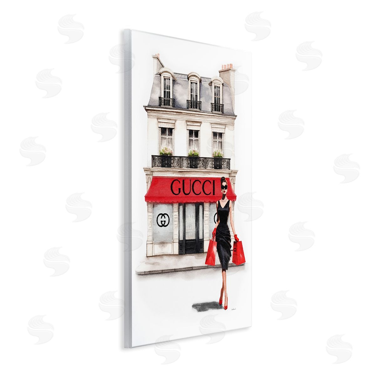 Amanda Greenwood Trendy Girl Shopping Wall Plaque Artside_