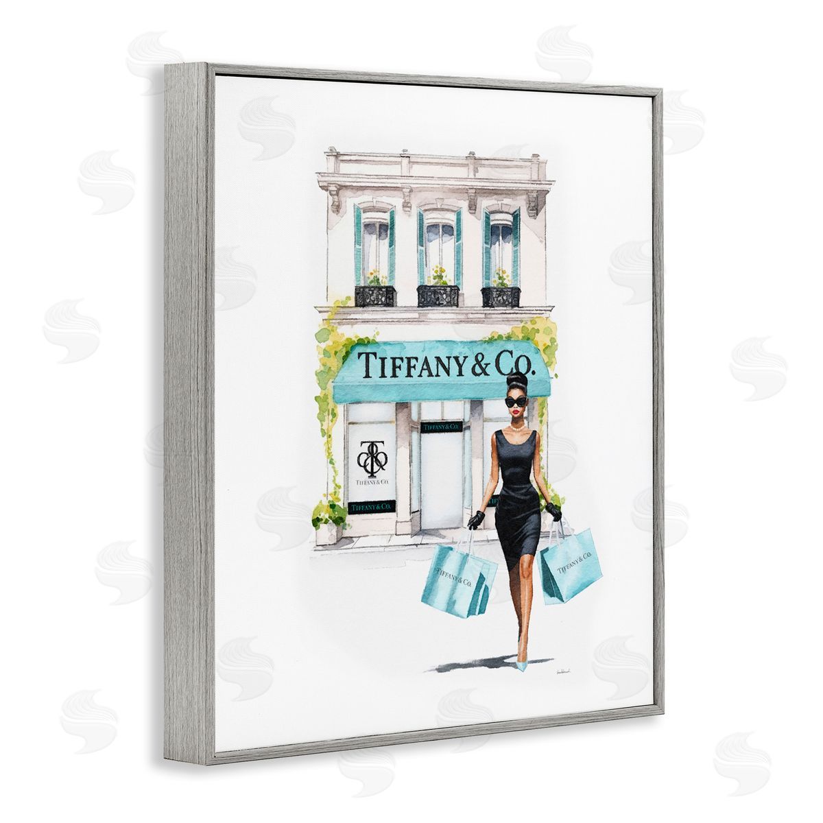 Amanda Greenwood Fashion Storefront Shopping Gray Framed Giclee Wall Artside_