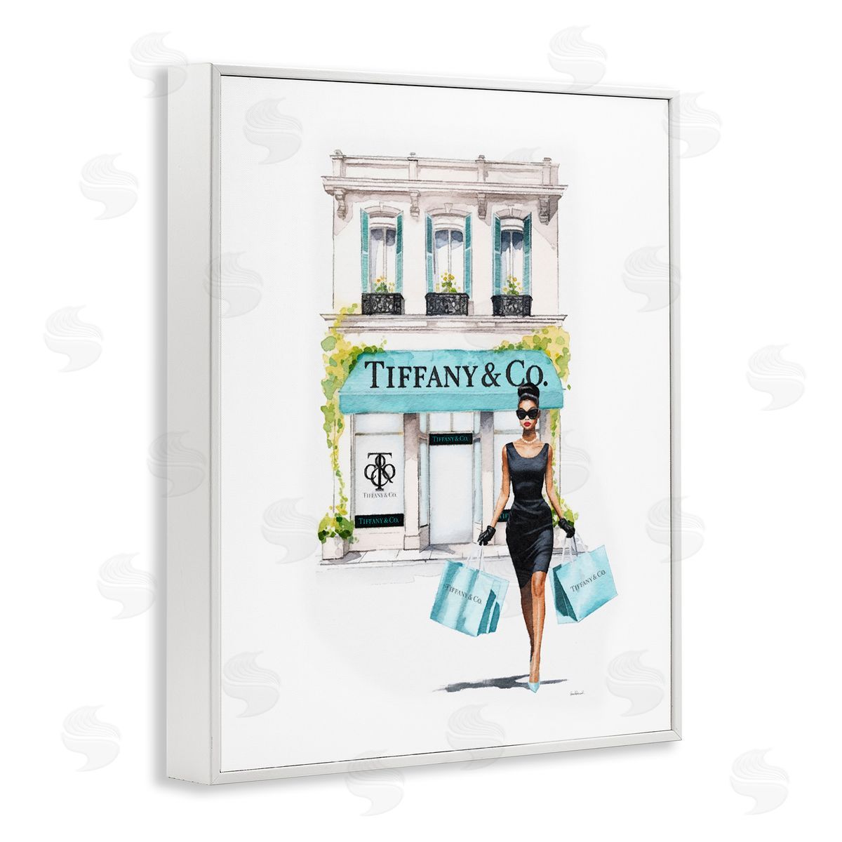 Amanda Greenwood Fashion Storefront Shopping White Framed Giclee Wall Artside_