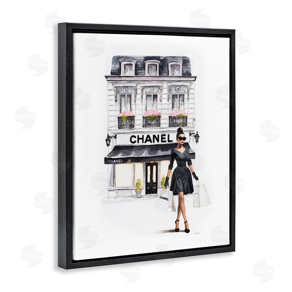 Amanda Greenwood Girl & Fashion Shop Black Floater Frame Canvas Artside_
