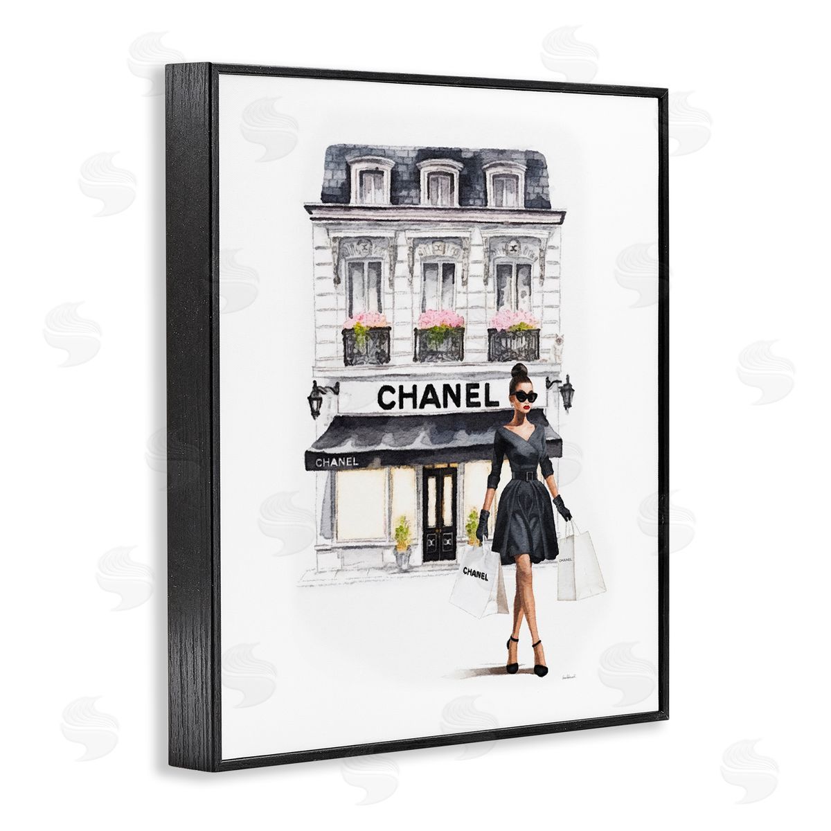 Amanda Greenwood Girl & Fashion Shop Black Framed Giclee Wall Artside_