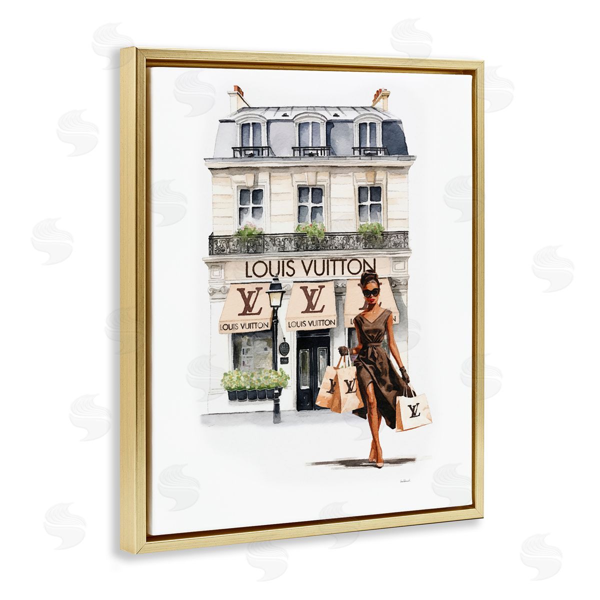 Amanda Greenwood Shopping Glam Storefront Gold Floater Frame Canvas Artside_