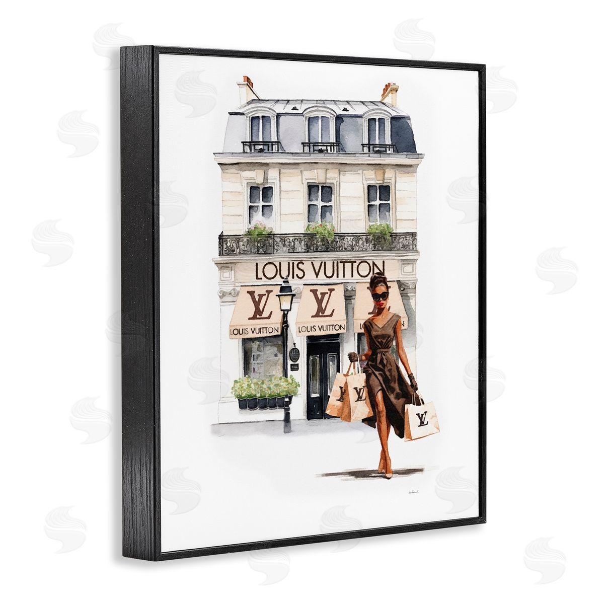 Amanda Greenwood Shopping Glam Storefront Black Framed Giclee Wall Artside_