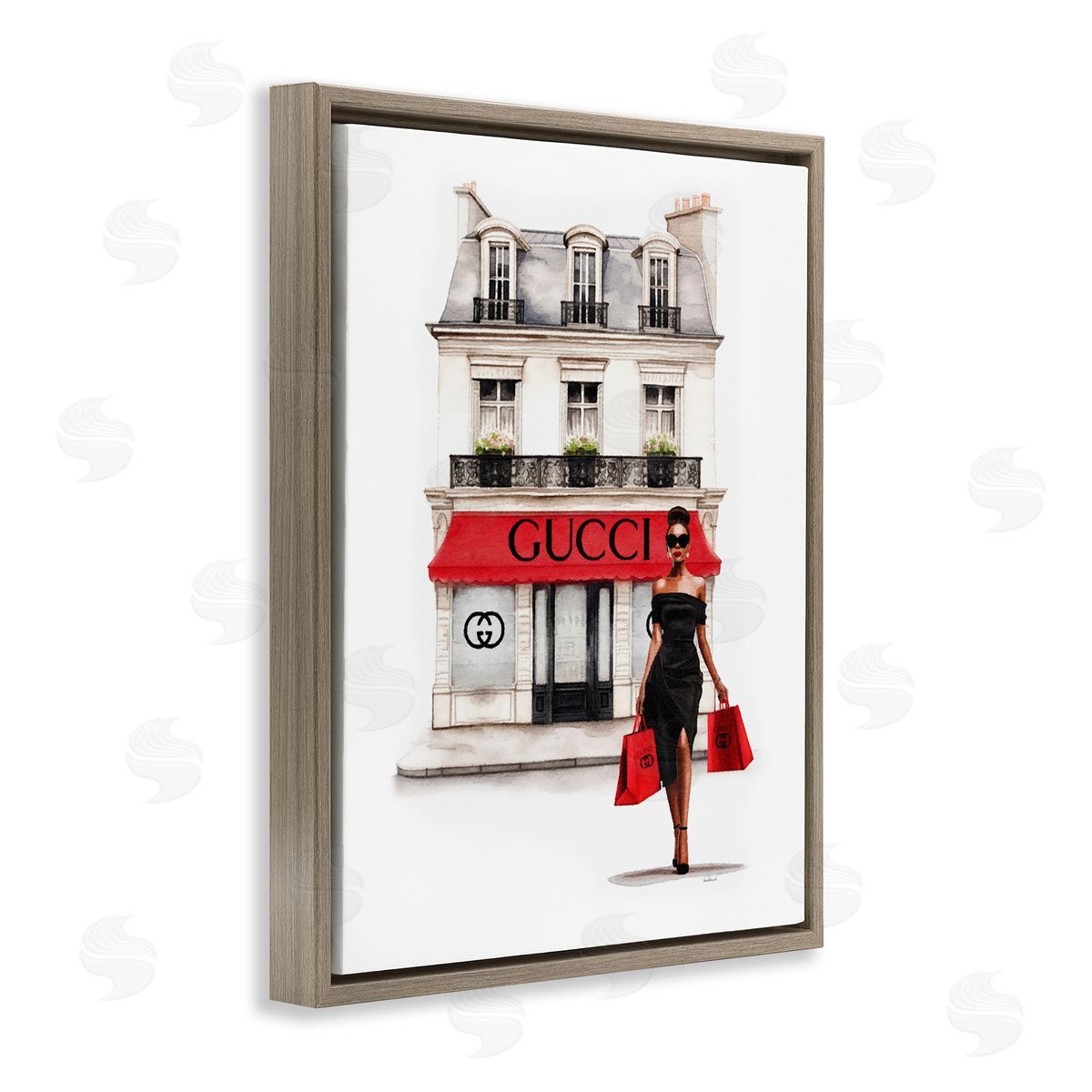 Amanda Greenwood Urban Glam Shop Brown Floater Frame Canvas Artside_