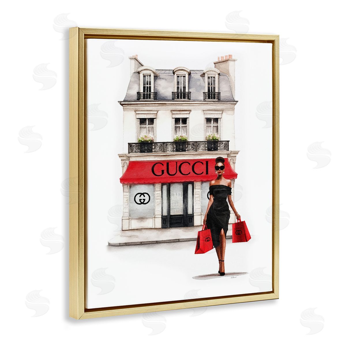 Amanda Greenwood Urban Glam Shop Gold Floater Frame Canvas Artside_