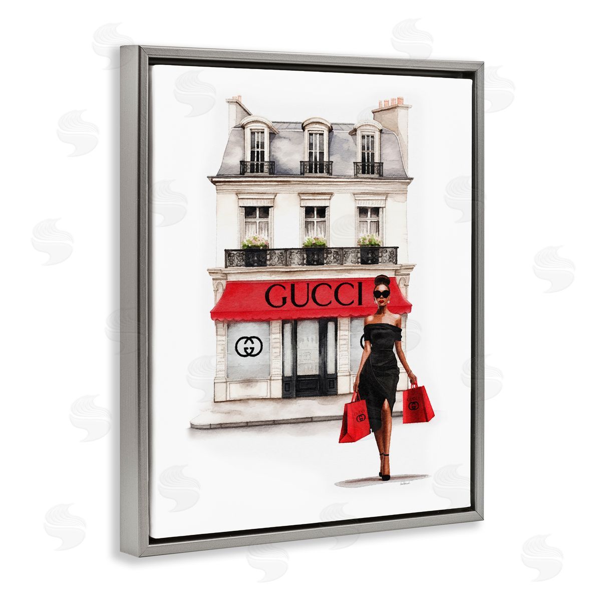 Amanda Greenwood Urban Glam Shop Gray Floater Frame Canvas Artside_