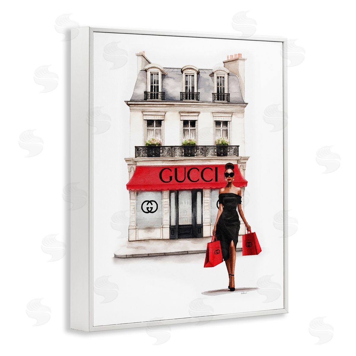 Amanda Greenwood Urban Glam Shop White Framed Giclee Wall Artside_