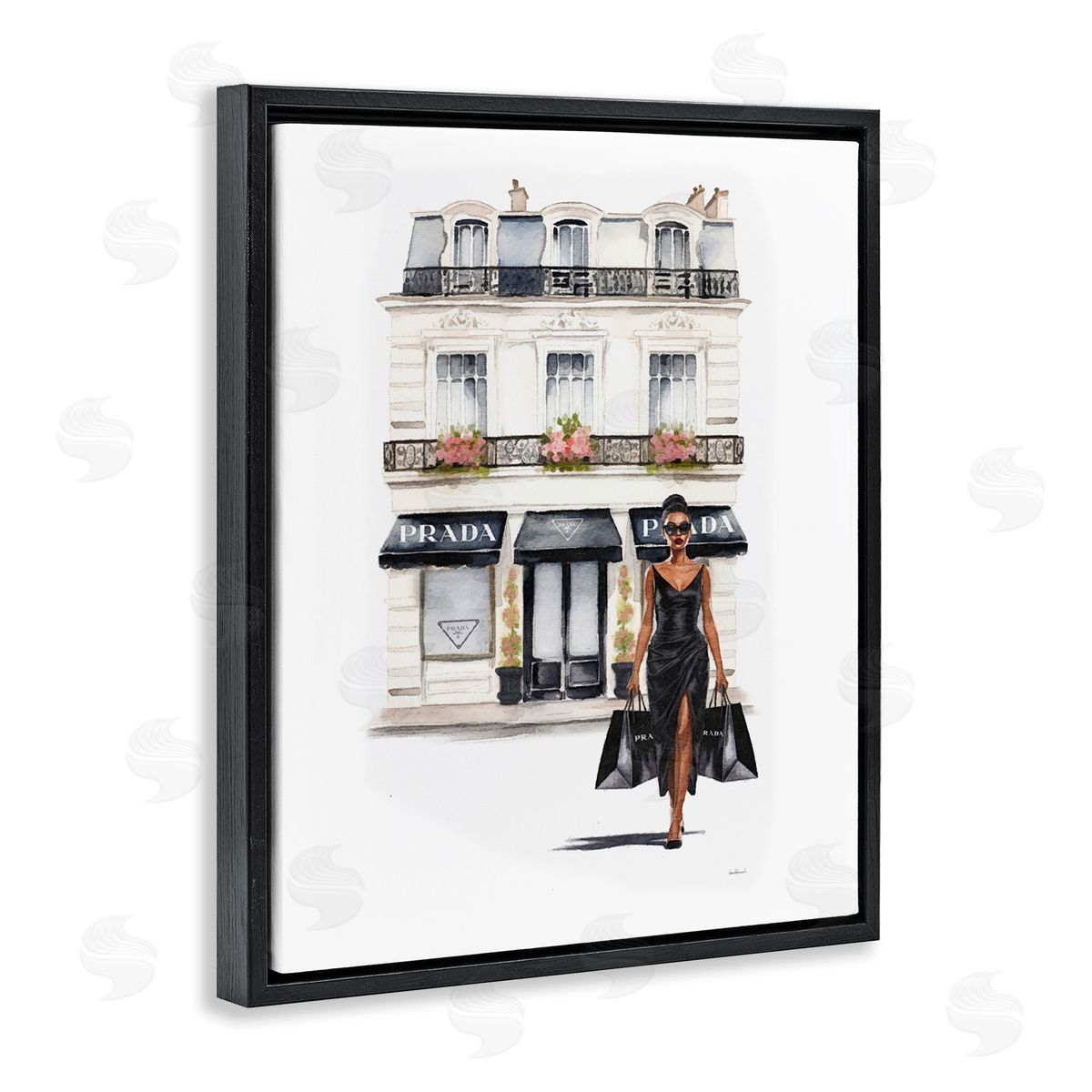 Amanda Greenwood Urban Glam Shopping Black Floater Frame Canvas Artside_