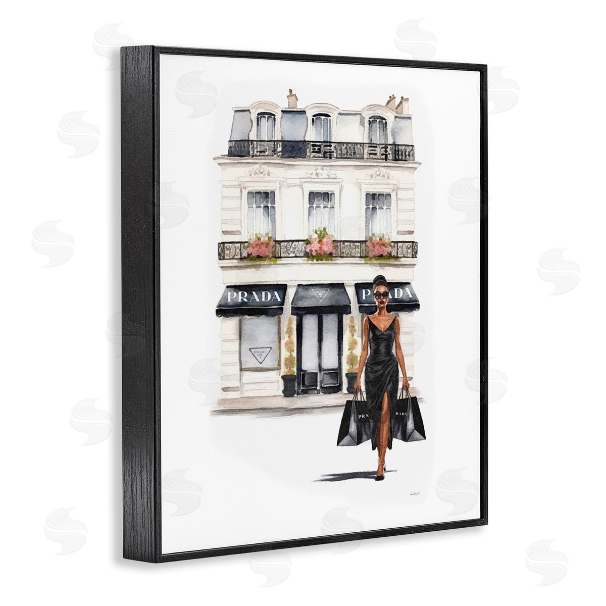 Amanda Greenwood Urban Glam Shopping Black Framed Giclee Wall Artside_