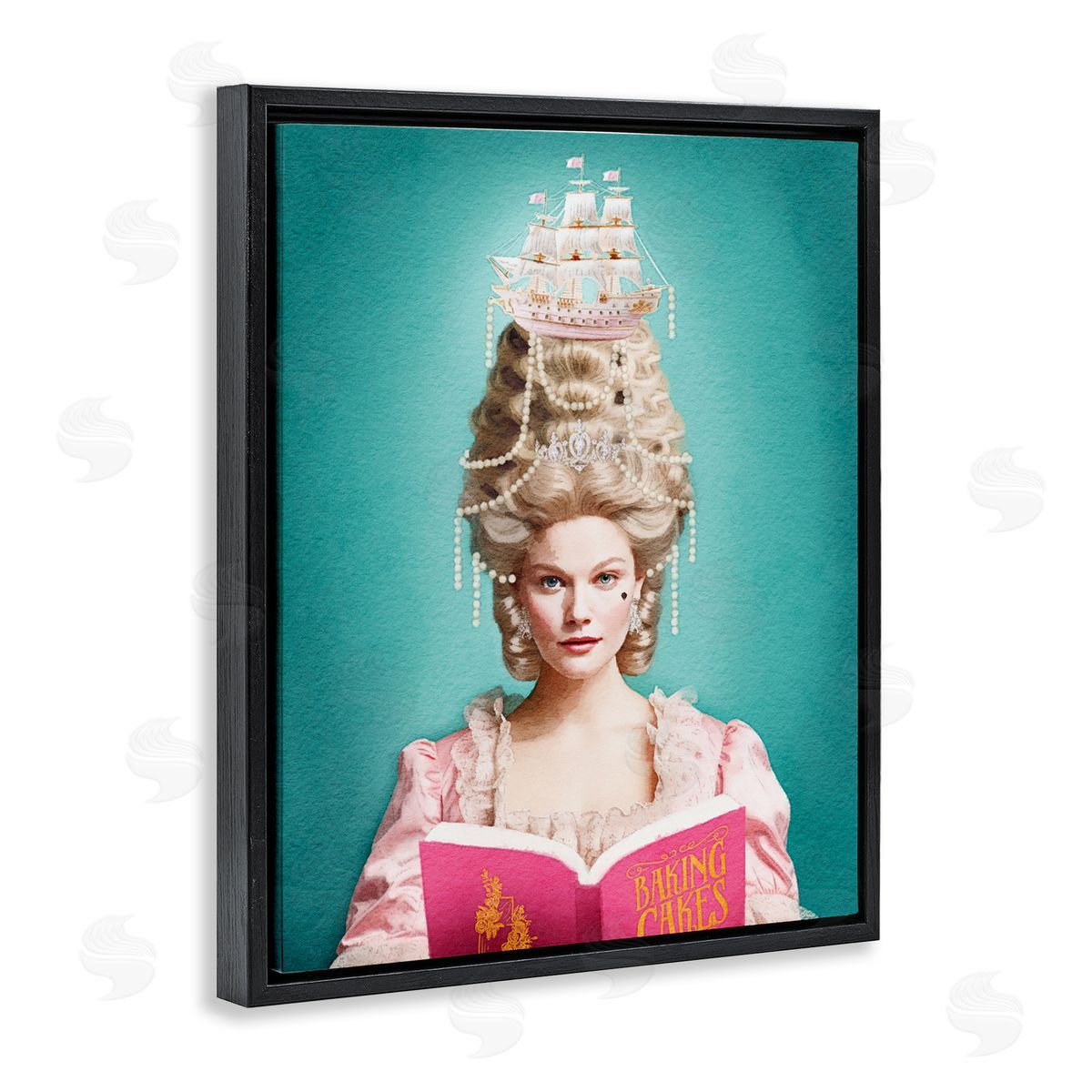 Amanda Greenwood Vintage Woman Reading Black Floater Frame Canvas Artside_