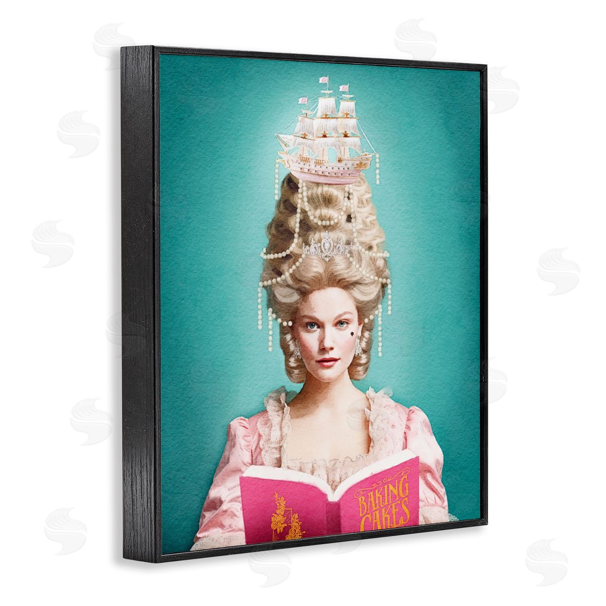 Amanda Greenwood Vintage Woman Reading Black Framed Giclee Wall Artside_