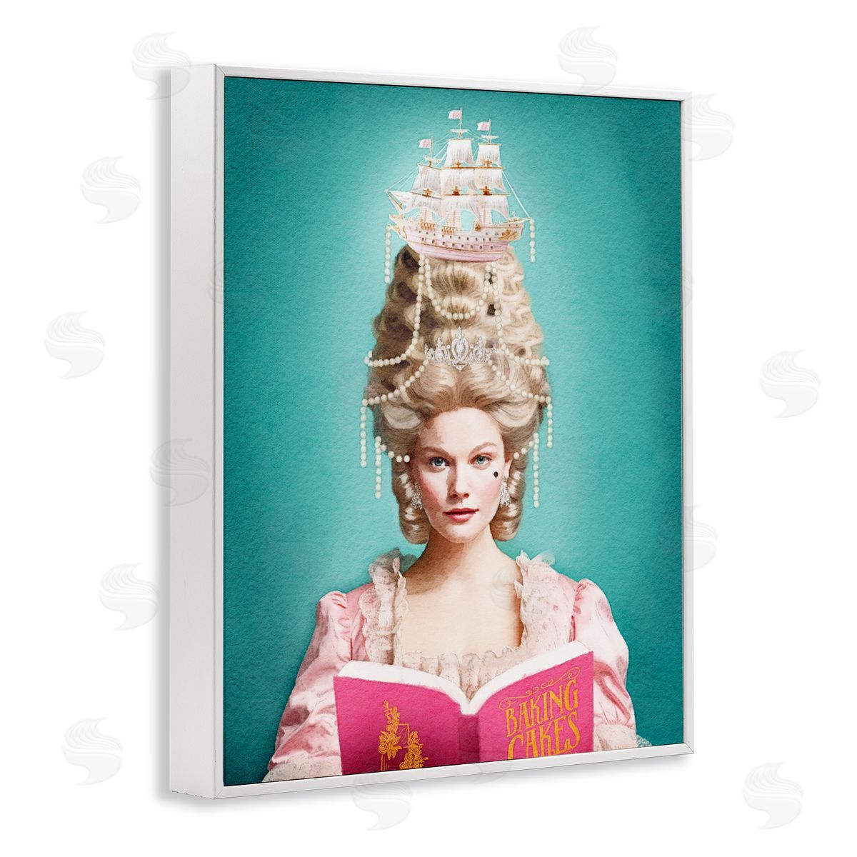 Amanda Greenwood Vintage Woman Reading White Framed Giclee Wall Artside_