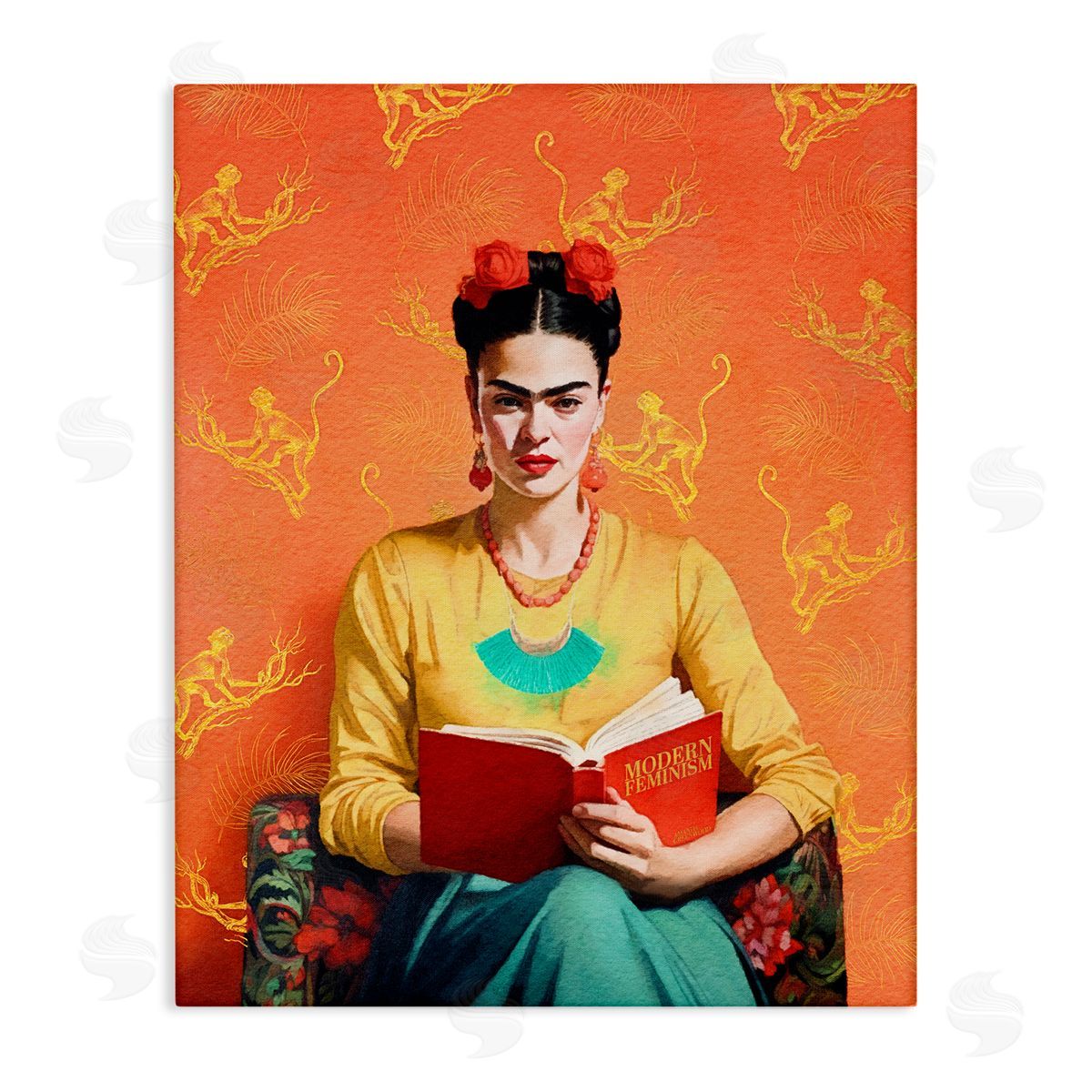 Modern Frida Kahlo Canvas Wall Art, Home Decor by Amanda Greenwood