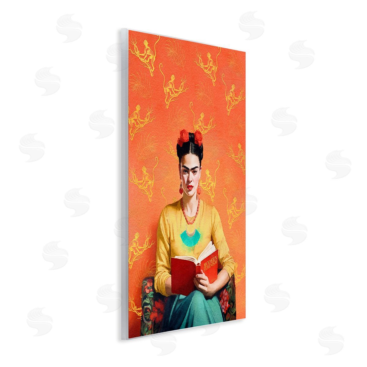 Modern Frida Kahlo Wood Plaque Wall Art, Home Decor by Amanda Greenwood