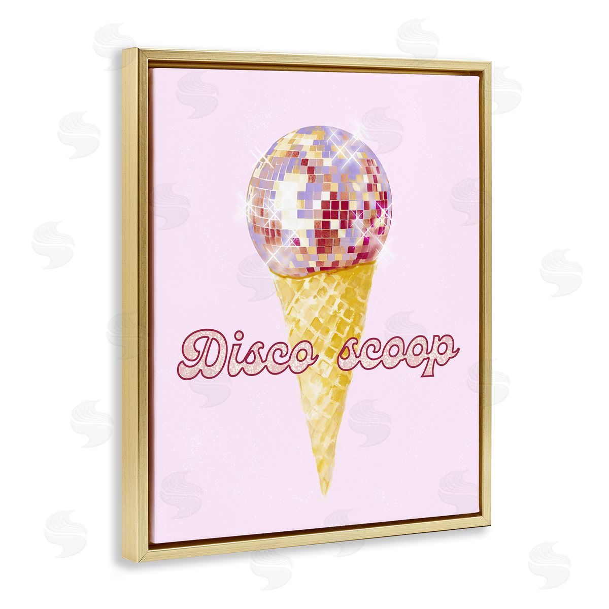 Ziwei Li Disco Scoop Ice Cream Gold Floater Frame Canvas Artside_