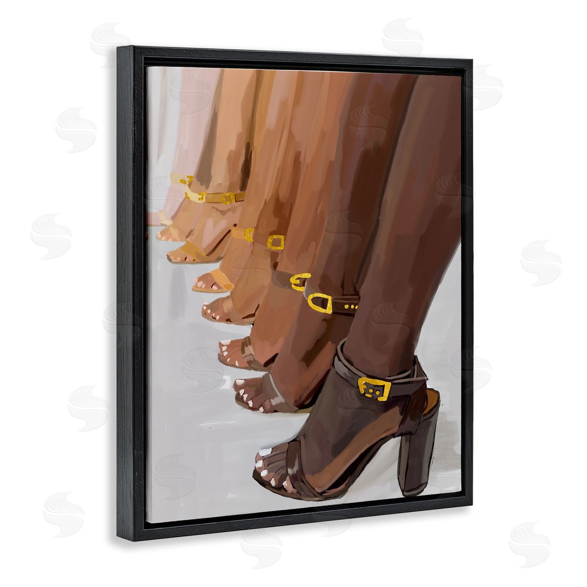 Amelia Noyes Fashion Girls Heels Black Floater Frame Canvas Artside_