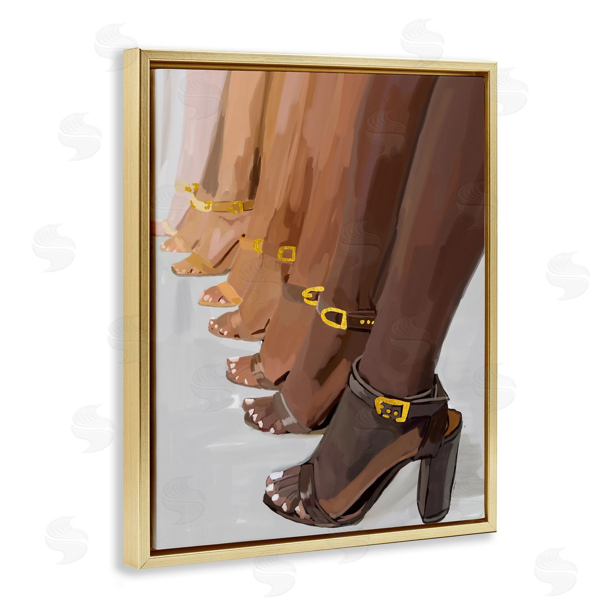 Amelia Noyes Fashion Girls Heels Gold Floater Frame Canvas Artside_