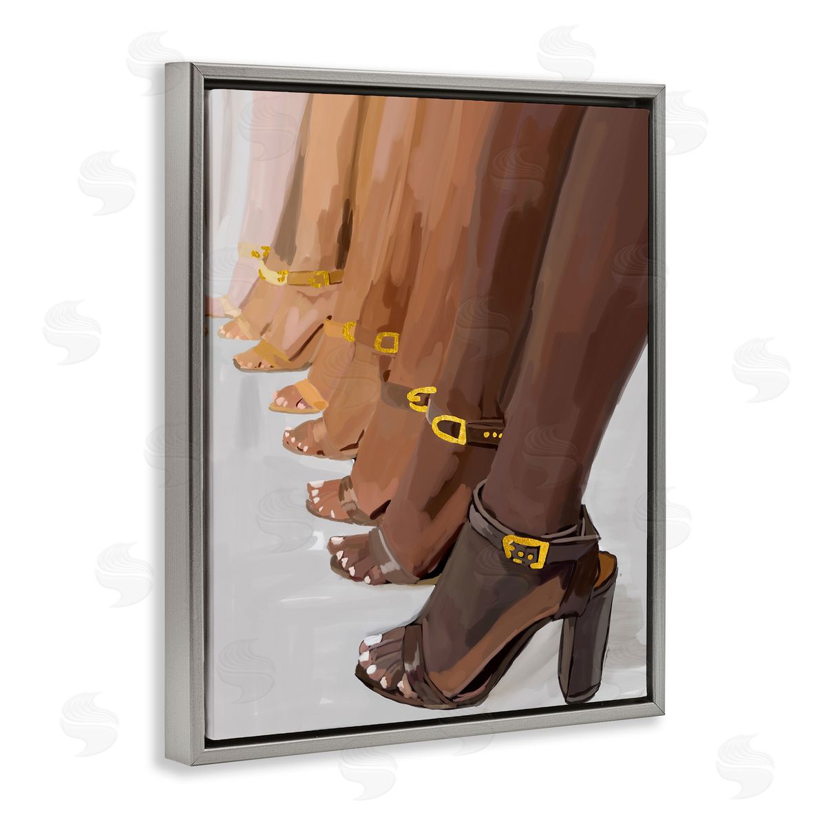 Amelia Noyes Fashion Girls Heels Gray Floater Frame Canvas Artside_