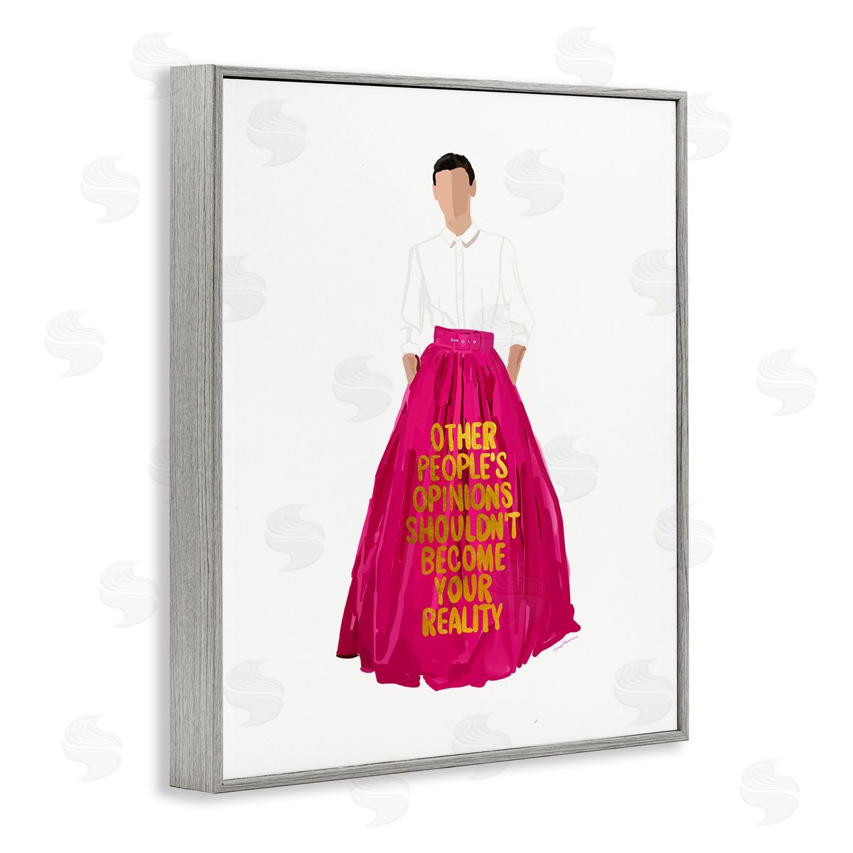 Amelia Noyes Inspirational Confidence Phrase Gray Framed Giclee Wall Artside_