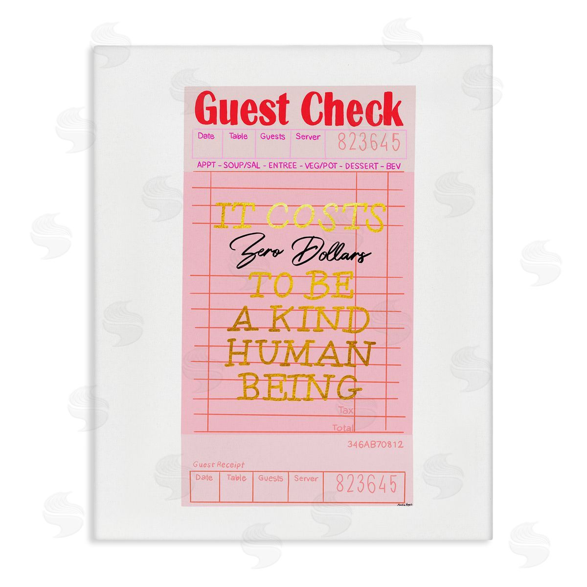 Amelia Noyes Zero Dollars to be Kind Canvas Wall Art