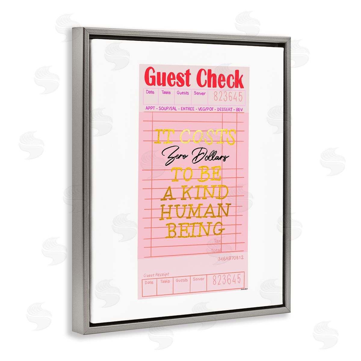 Amelia Noyes Zero Dollars to be Kind Gray Floater Frame Canvas Artside_