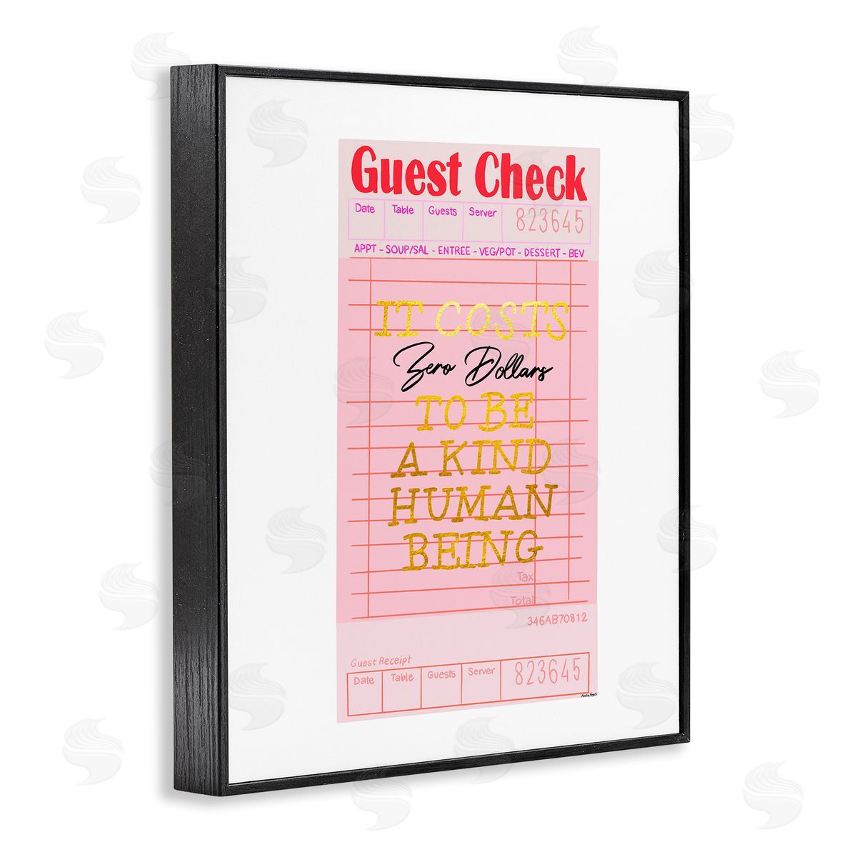 Amelia Noyes Zero Dollars to be Kind Black Framed Giclee Wall Artside_
