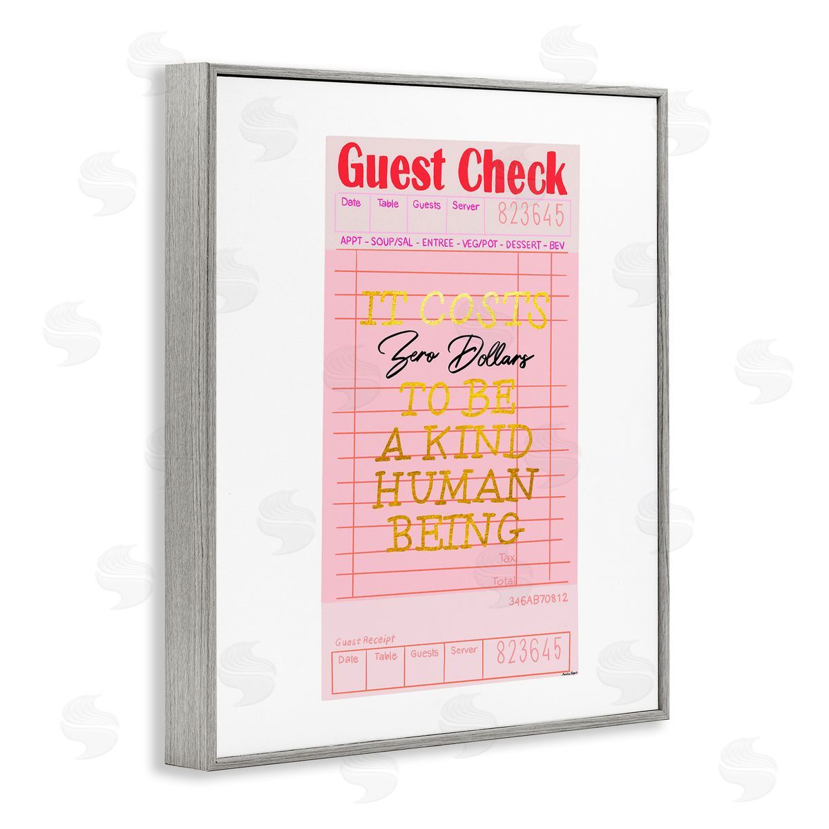 Amelia Noyes Zero Dollars to be Kind Gray Framed Giclee Wall Artside_