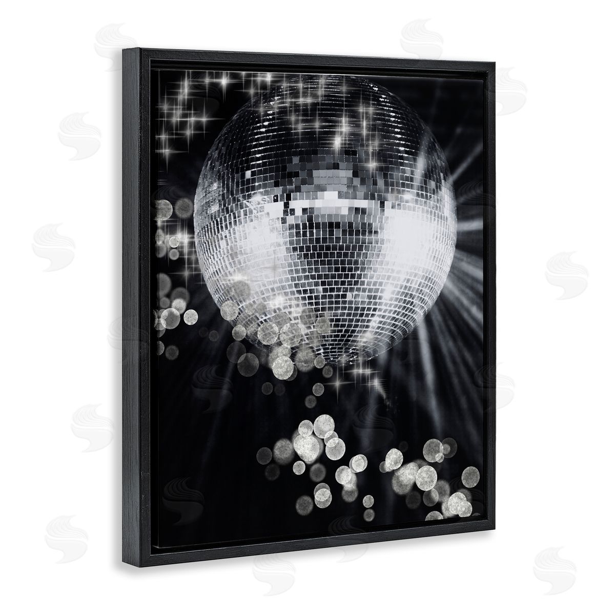 Jesse Keith Glimmering Disco Ball Black Floater Frame Canvas Artside_