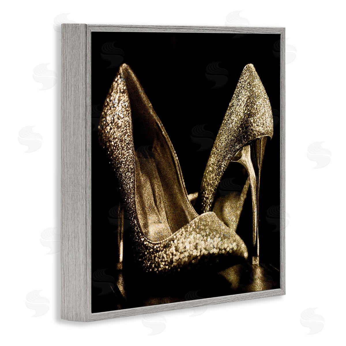 Kim Allen Dark Glam Shoes Photography Gray Framed Giclee Wall Artside_