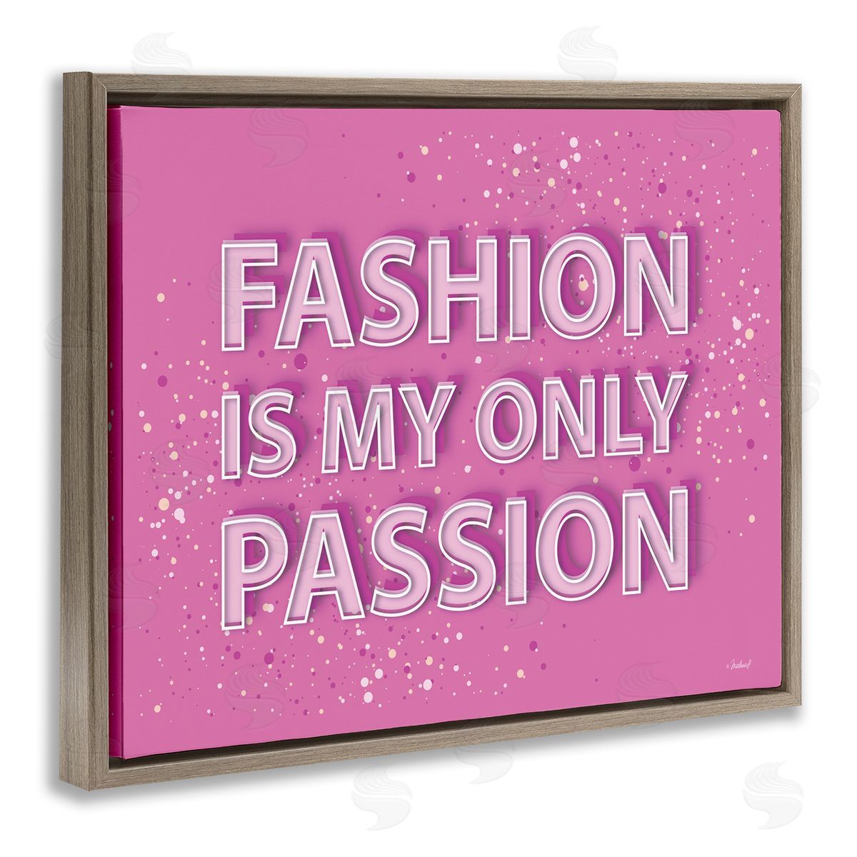 Martina Pavlova Fashion is Passion Phrase Brown Floater Frame Canvas Artside_