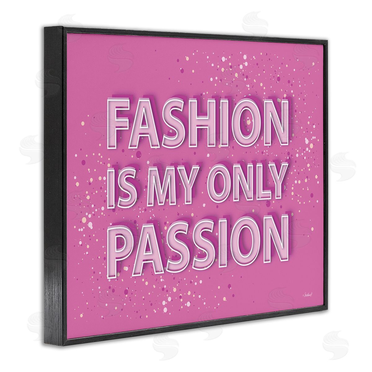 Martina Pavlova Fashion is Passion Phrase Black Framed Giclee Wall Artside_
